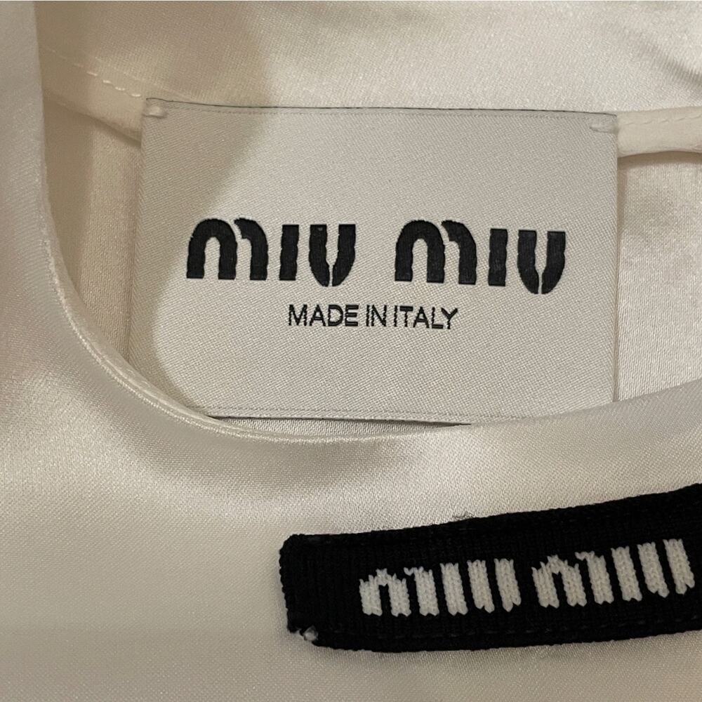 Miu Miu Ivory Silk Satin Mini Dress | Sleeveless, Rare Bridal $3200 NWOT - Picture 4 of 16